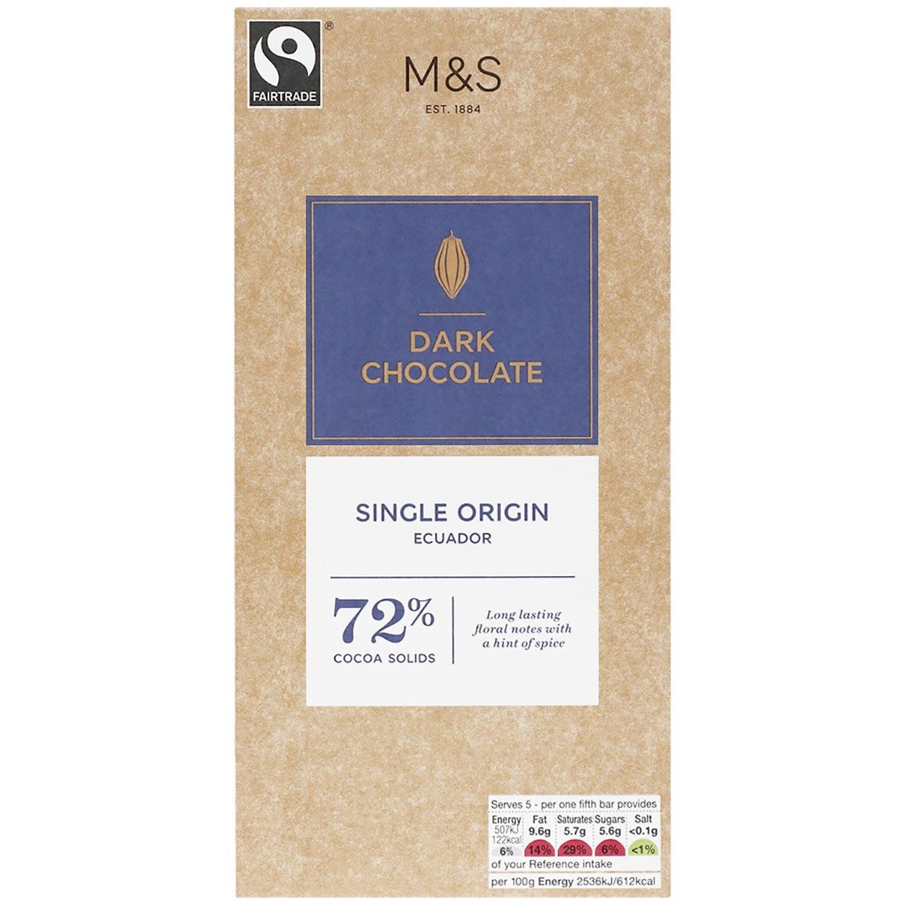 Fairtrade 72 Cocoa Dark Chocolate Marks & Spencer Cyprus