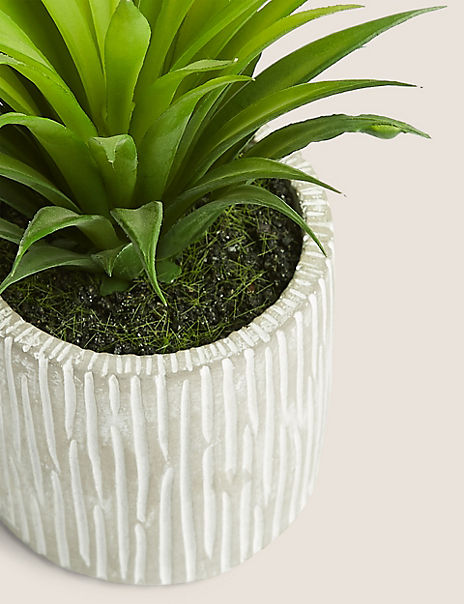Artificial Mini Aloe in Concrete Pot