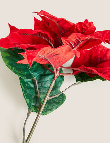Set of 2 Poinsettia Single Stems