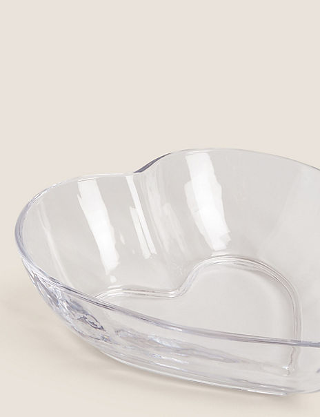 Large Glass Heart Serving Bowl