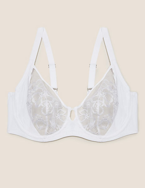 Embrace Embroidered Underwired Full Cup Bra Set A-E