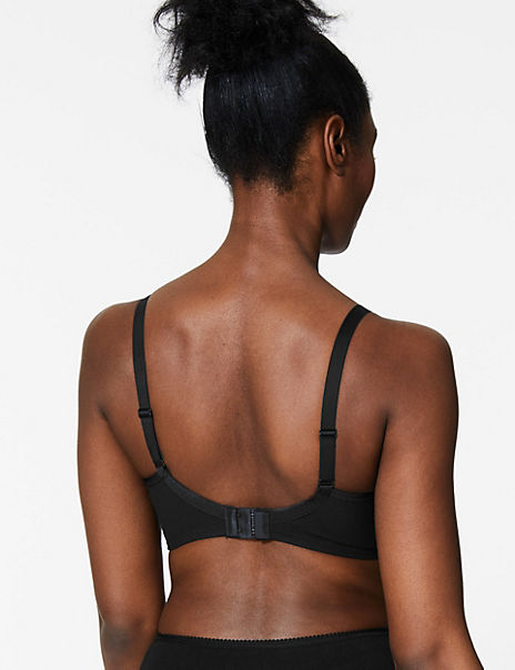 Floral Embroidered Crossover Non-Wired Full Cup Bra A-E