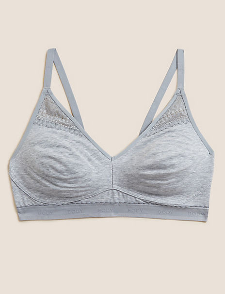 Cool Comfort™ Cotton Rich Non Wired Bralette - Marks and Spencer