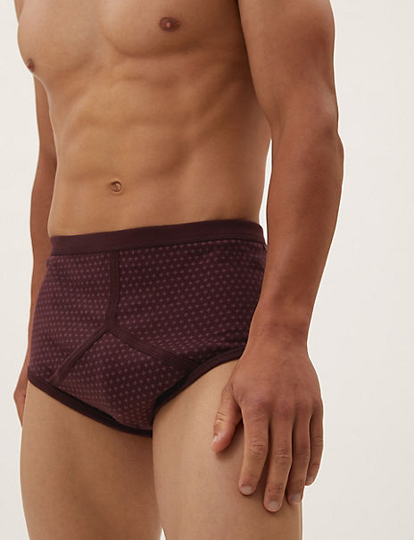 3 Pack Pure Cotton Geometric Print Briefs - Marks and Spencer Cyprus