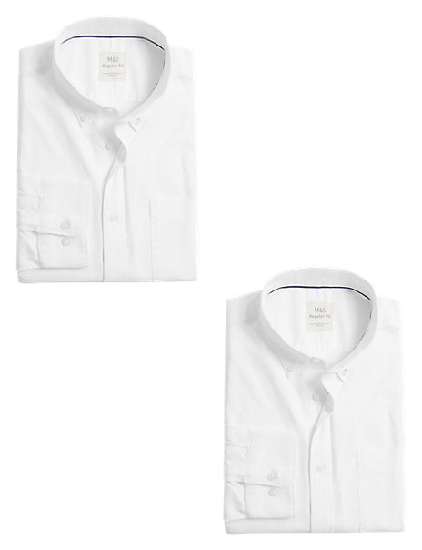 2 Pack Easy Iron Pure Cotton Oxford Shirts