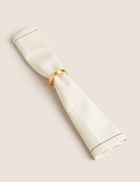 Set of 4 Embroidered Bee Cotton Napkins