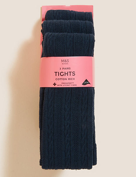 3pk of Cable Knit Tights