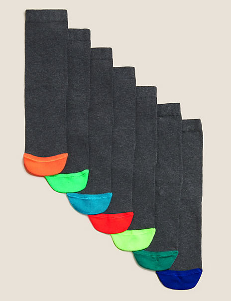 7pk Cotton Rich School Socks