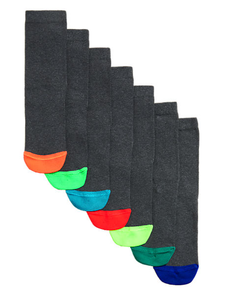 7pk Cotton Rich School Socks