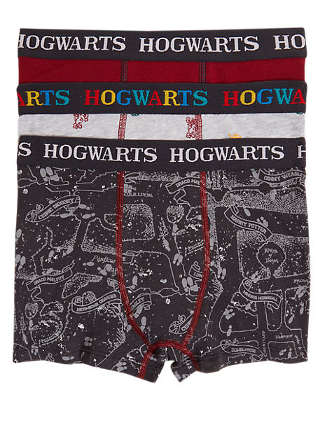 3pk Harry Potter™ Pure Cotton Trunks (6-16 Yrs)