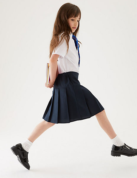 Navy pleated skirt m&s best sale