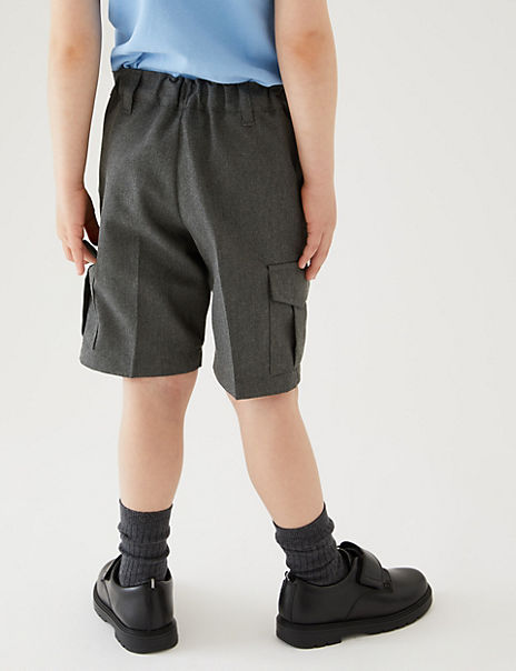 2pk Boys’ Plus Waist Cargo School Shorts  (5-14 Yrs)