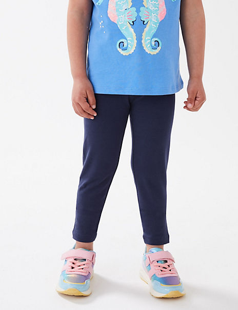 Cotton Rich Plain Leggings (2-7 Yrs)