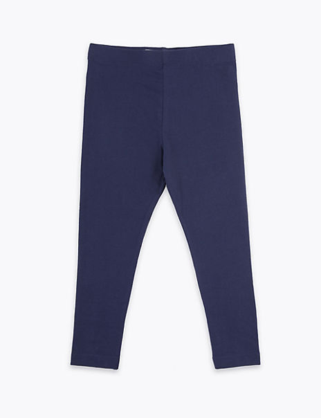 Cotton Rich Plain Leggings (2-7 Yrs)