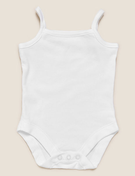 5 Pack Organic Cotton Strappy Bodysuits (6½lbs-3 Yrs)