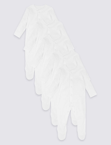 5 Pack Organic Cotton Sleepsuits (5lbs-9 Mths)