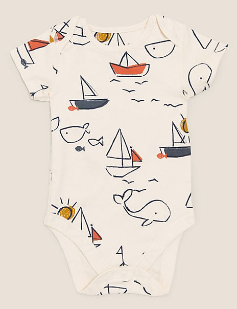5pk Organic Cotton Printed Bodysuits (0-3 Yrs)