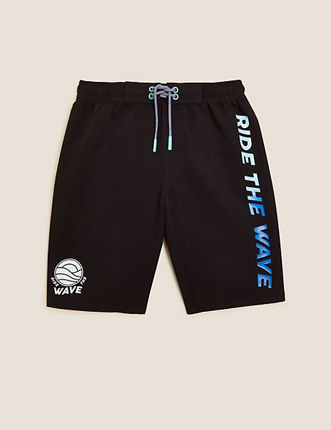 Ride The Wave Slogan Swim Shorts (6-16 Yrs)