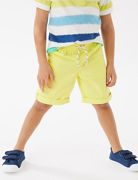 2pk Pure Cotton Ripstop Shorts (2-7 Yrs)