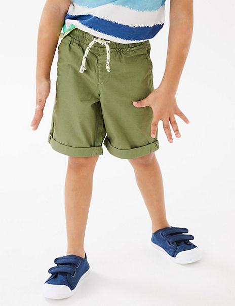 2pk Pure Cotton Ripstop Shorts (2-7 Yrs)
