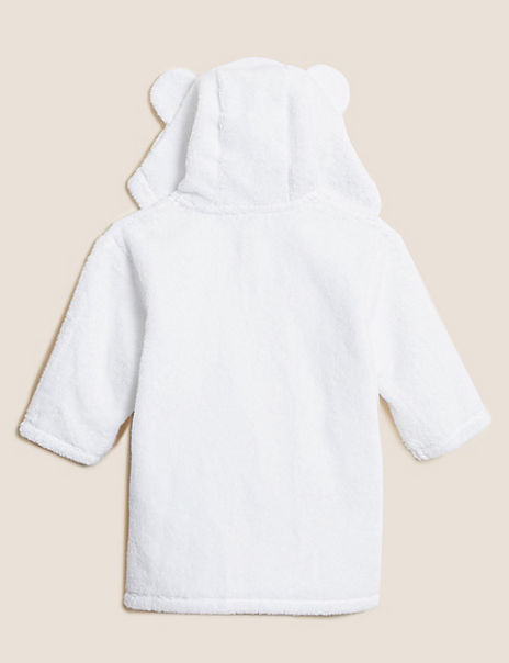 Pure Cotton Hooded Dressing Gown (7lbs – 12 Mths)