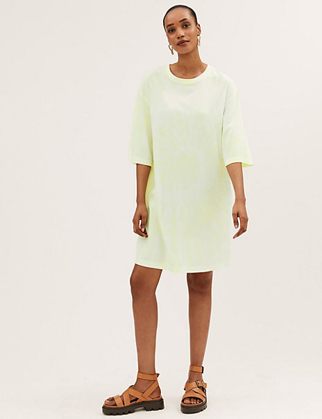 Pure Cotton Tie Dye T-Shirt Dress