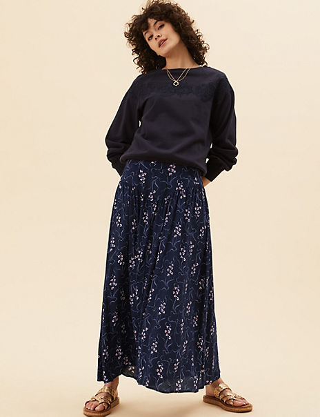 Floral Midi Skirt