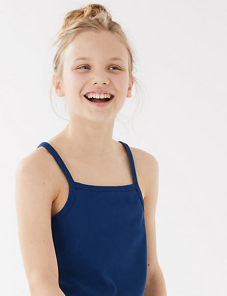 3pk Cotton Rich Palm Print Vests (6 – 16 Yrs)