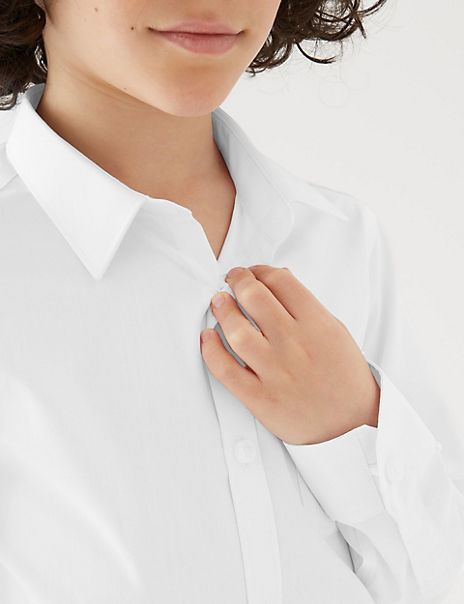 2pk Boys’ Slim Fit Non-Iron School Shirts (5-16 Yrs)