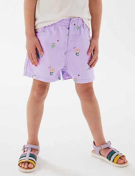 Denim Floral Shorts (2-7 Yrs)