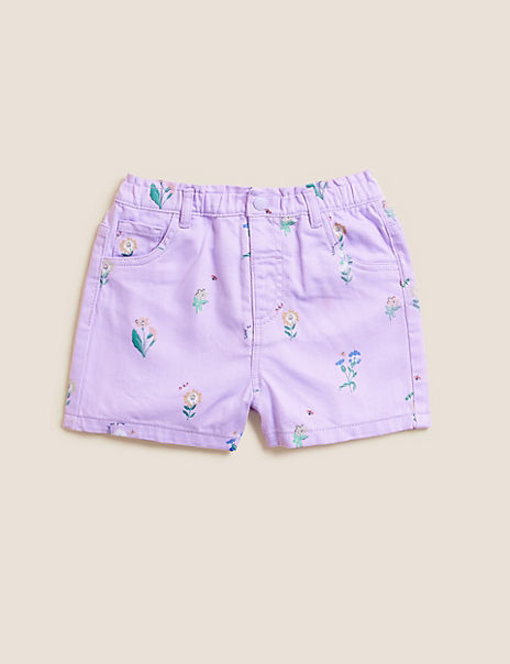 Denim Floral Shorts (2-7 Yrs)