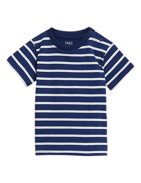 Pure Cotton Striped T-Shirt (0-3 Yrs)
