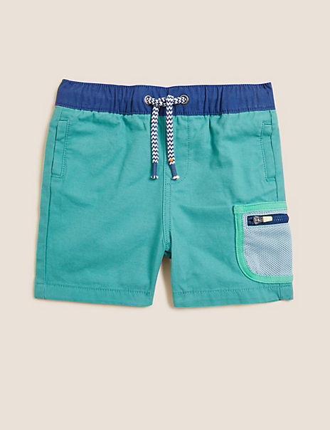 Pure Cotton Woven Shorts (2-7 Yrs)
