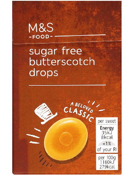 Sugar Free Butterscotch Drops