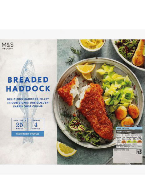  4 Breaded Haddock Fillets 
