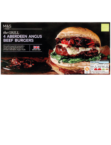 4 GRILL Aberdeen Angus Quarterpounder Beef Burgers