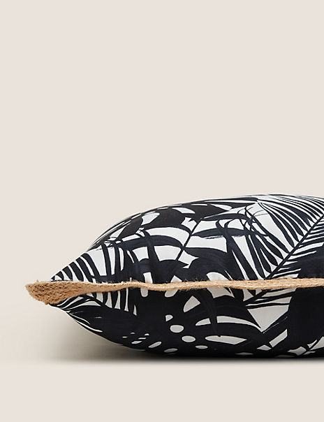Set of 2 Leaf Print Outdoor Cushions