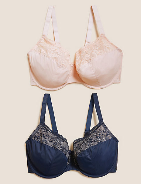 2pk Lace Trim Full Cup Bras F-H - Marks and Spencer Cyprus