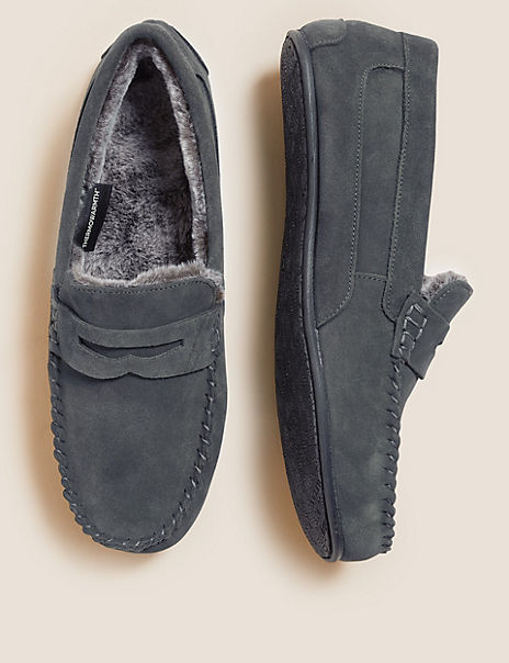 Suede Slippers with Freshfeet™