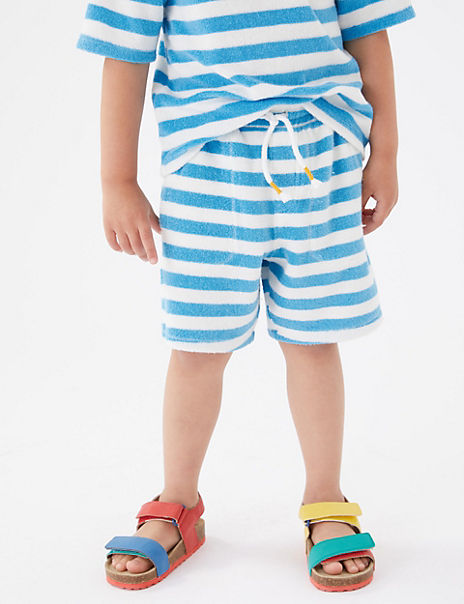 Cotton Rich Towelling Striped Shorts (2-7 Yrs)