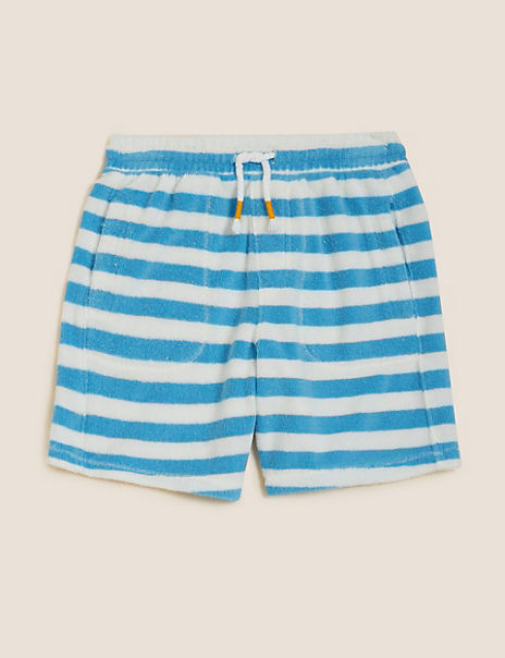 Cotton Rich Towelling Striped Shorts (2-7 Yrs)