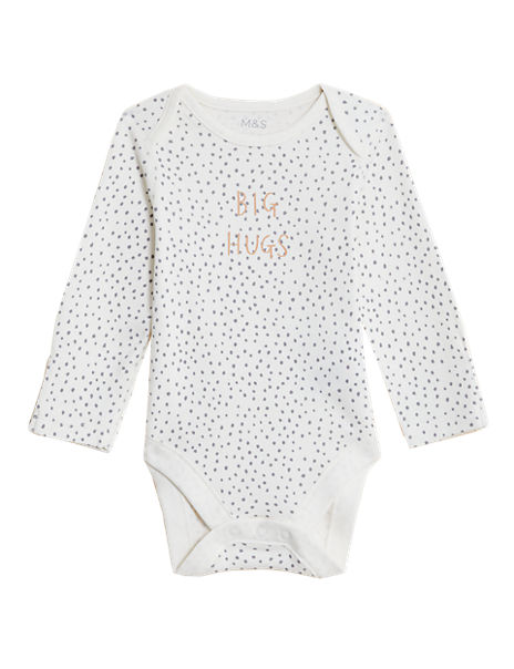 Pure Cotton Big Hugs Slogan Bodysuit (7lbs – 12 Mths)