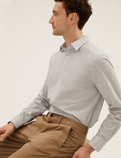 Regular Fit Pure Cotton Textured Shirt