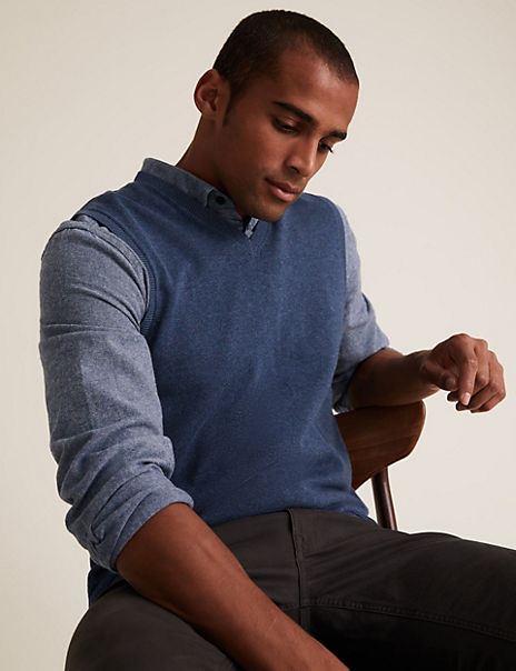 Pure Cotton Sleeveless Jumper