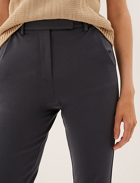 Jersey Slim Fit Ankle Grazer Trousers