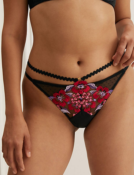 Isabella Embroidered Thong