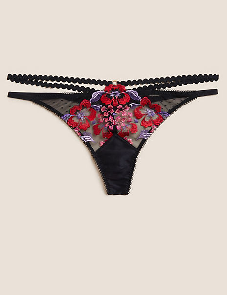 Isabella Embroidered Thong