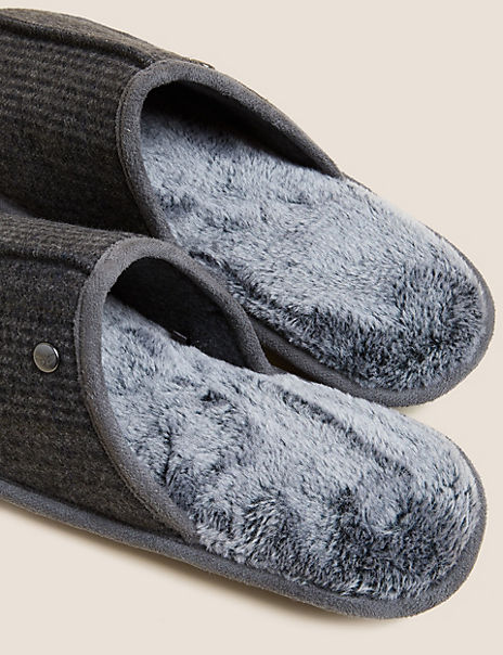 Warm Lined Mule Slippers with Freshfeet™