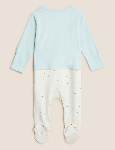 Pure Cotton Elephant Sleepsuit (7lbs – 12 Mths)