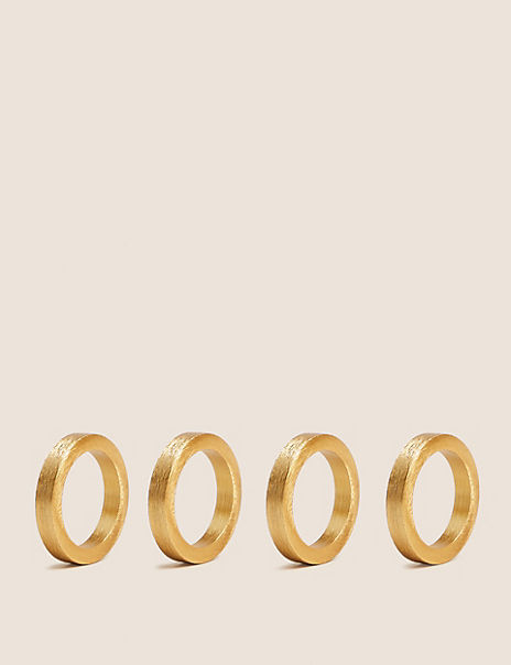  Set of 4 Metallic Napkin Rings 